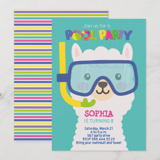 LLAMA POOL-PARTY EINLADUNG