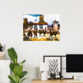 Llama Poster Peruaner mit (Heimbüro)