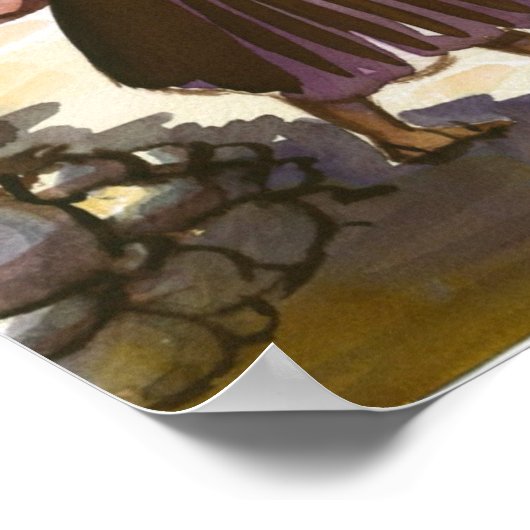 Llama Poster Peruaner mit (Ecke)