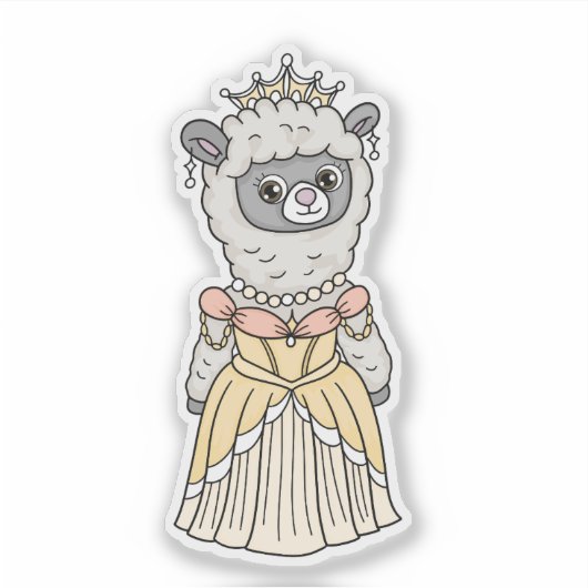 Llama Princess Aufkleber (Vorderseite)