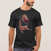 Llama Pulling Santa's Sleigh Christmas Santa Xmas T-Shirt (Vorderseite)