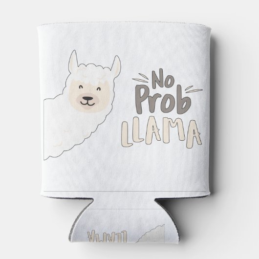 Llama Pun, kein Problem, kein Probllama Dosenkühler (Rückseite)
