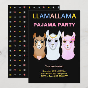 Llama-Pyjama-Party-Einladung Einladung