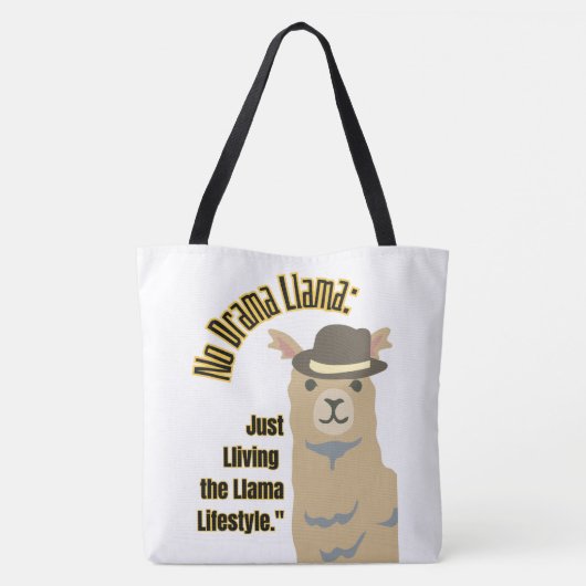 LLAMA QUOTE STIL TASCHE (Rückseite)