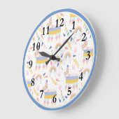 Llama Rainbow Baby Kinderzimmer Wall Clock Große Wanduhr (Winkel)