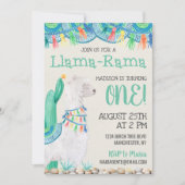 Llama-Rama Birthday Einladung (Vorderseite)