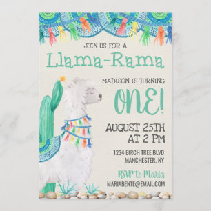 Llama-Rama Geburtstag Einladung