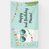 Llama Rama Geburtstagsparty Hintergrund Banner Alp (Vertikal)