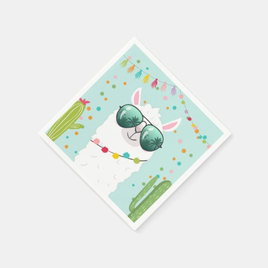 Llama Rama Paper Napkins Fiesta Party Alpaca Serviette (Ecke)