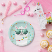 Llama Rama Paper Plate Mexican Fiesta Party Alpaca Pappteller (Party)