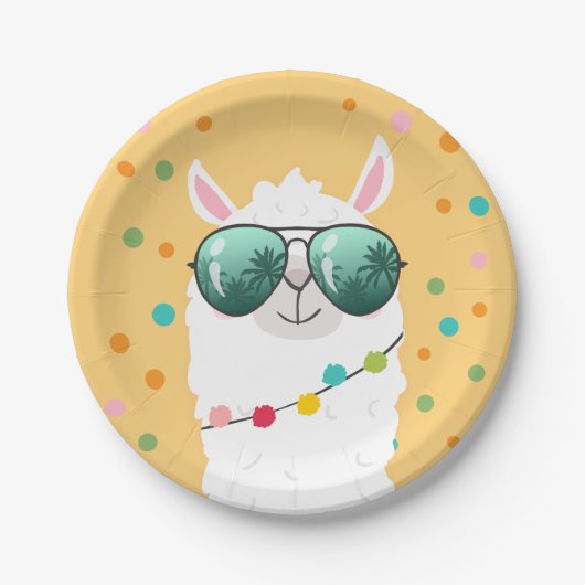 Llama Rama Paper Plate Mexican Fiesta Party Alpaca Pappteller (Vorderseite)