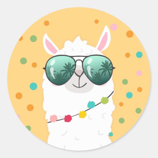 Llama Rama Sticker Cupcake Topper Fiesta Alpaca (Vorderseite)