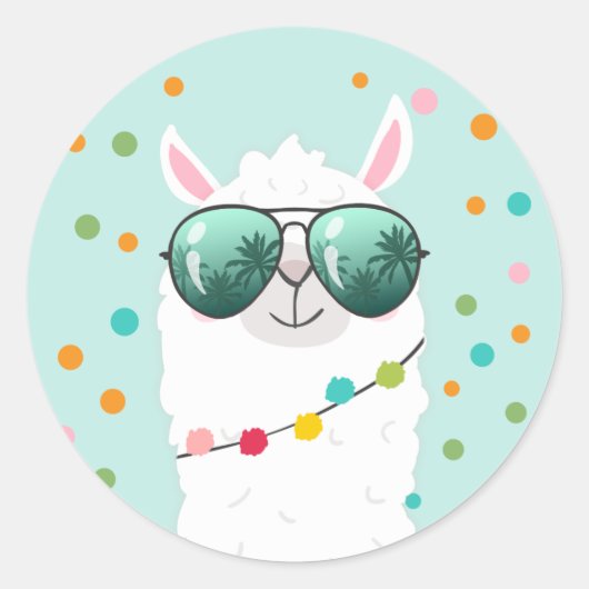 Llama Rama Sticker Cupcake Topper Fiesta Alpaca (Vorderseite)