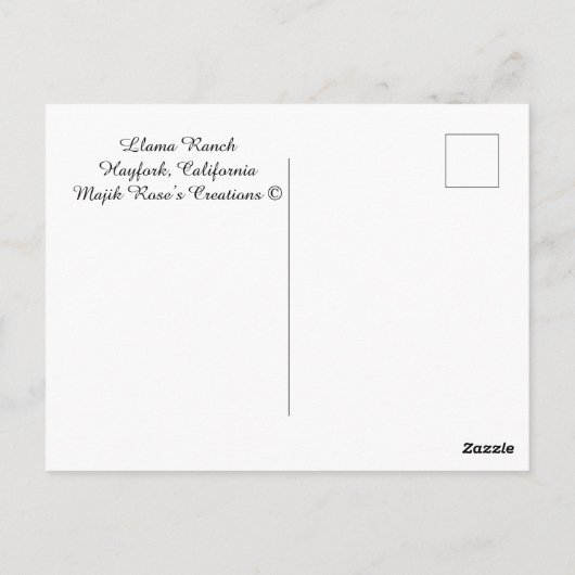 Llama Ranch......... Postkarte (Rückseite)