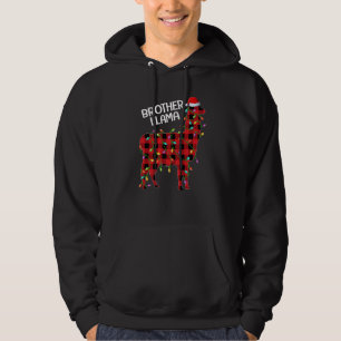 Llama Red Buffalo Kariert Brother Llama Christmas  Hoodie