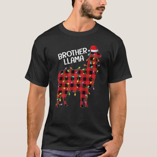 Llama Red Buffalo Kariert Brother Llama Christmas  T-Shirt (Vorderseite)