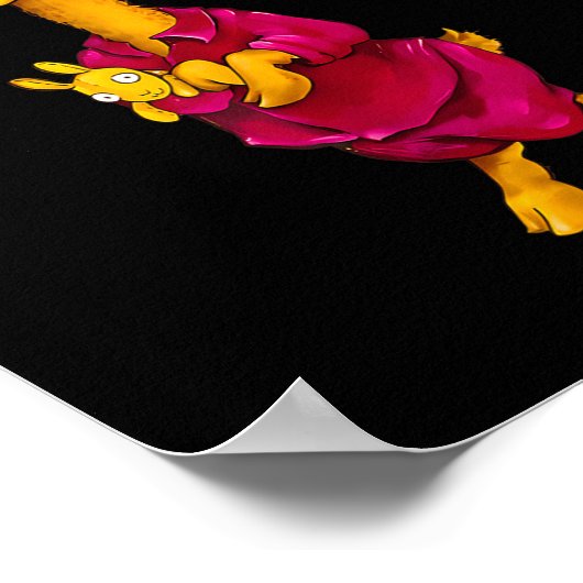 Llama Red Pajama für Kinder Poster (Ecke)