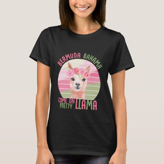 Llama Retro Niedlich T-Shirt (Vorderseite)