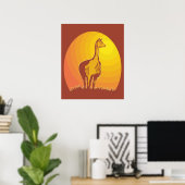 Llama Retro Sunset Poster (Heimbüro)