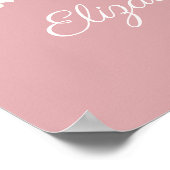 Llama Rosa und Weiß mit Blume Girly Poster (Ecke)