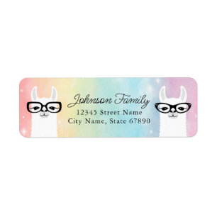 Llama Rücksendeadressen-Aufklebers