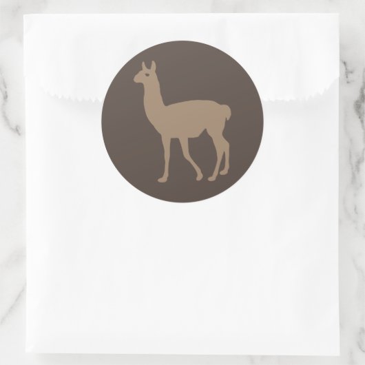Llama Runder Aufkleber (Tasche)