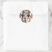 Llama Runder Aufkleber (Tasche)
