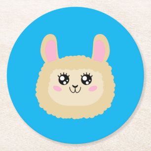 Llama Runder Pappuntersetzer