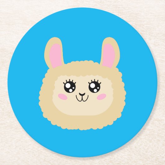 Llama Runder Pappuntersetzer (Vorderseite)