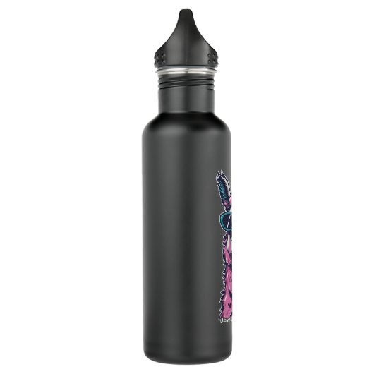 Llama sagt dir Rock | Quirkische Pose in Sonnenbri Edelstahlflasche (Links)