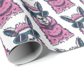 Llama sagt dir Rock | Quirkische Pose in Sonnenbri Geschenkpapier (Rolleneckpunkt)