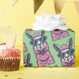 Llama sagt dir Rock Quirkische Pose in Sonnenbri Geschenkpapier
