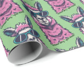 Llama sagt dir Rock | Quirkische Pose in Sonnenbri Geschenkpapier (Rolleneckpunkt)