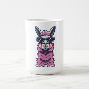 Llama sagt dir Rock   Quirkische Pose in Sonnenbri Kaffeetasse