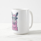 Llama sagt dir Rock | Quirkische Pose in Sonnenbri Kaffeetasse (VorderseiteRechts)