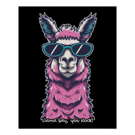 Llama sagt dir Rock | Quirkische Pose in Sonnenbri Poster