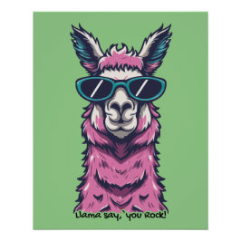 Llama sagt dir Rock | Quirkische Pose in Sonnenbri Poster