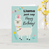 Llama sagt einfach glücklich zum Geburtstag Karte (Gelbe Blume)