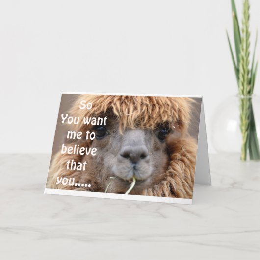 LLAMA SAGT KEINERLEI WEISE, DASS SIE *50* GEBURTST KARTE (Vorderseite)