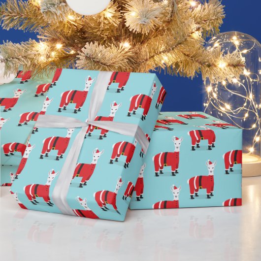 Llama Santa Christmas Geschenkpapier (Feiertage)