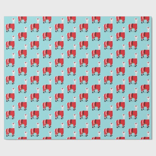 Llama Santa Christmas Geschenkpapier (Flach)