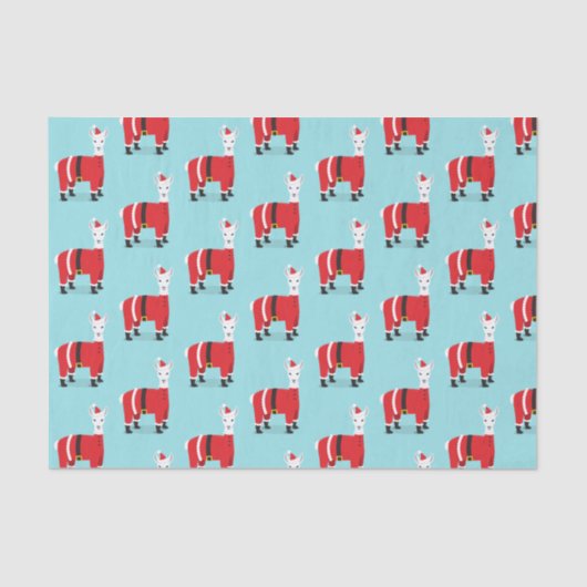 Llama Santa Red Blue Seidenpapier (Vorderseite)