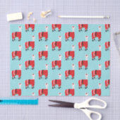 Llama Santa Red Blue Seidenpapier (Handwerk)
