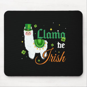 Llama sei irische Flagge Shamrock Llama Kostüm St. Mousepad