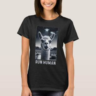 Llama Selfie UFO Lustiges Originelles Geschenk T-Shirt