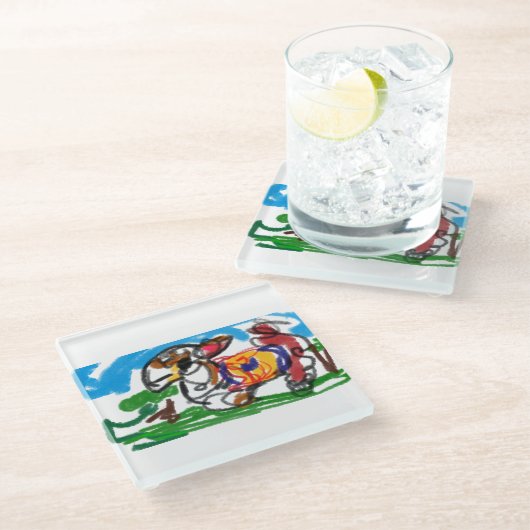 Llama Set Glasuntersetzer (Schrägansicht)