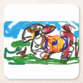 Llama Set Rechteckiger Pappuntersetzer (Vorderseite)