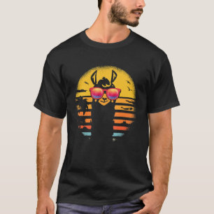 Llama-Shirt - Retro-Sonnenuntergangs-Stil-Alpaka-T T-Shirt