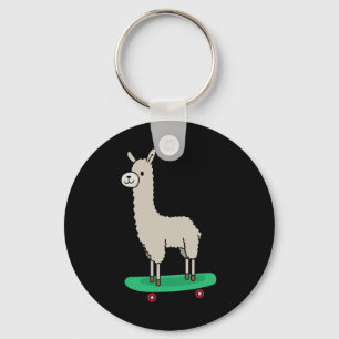 Llama Skateboard Lustiges Skateboarding Alpaka Lla Schlüsselanhänger
