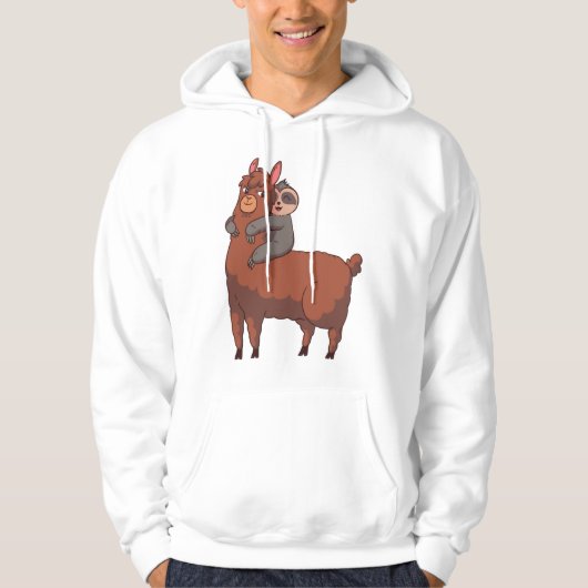 LLAMA SLOTH HUGGGING HOODIE (Vorderseite)